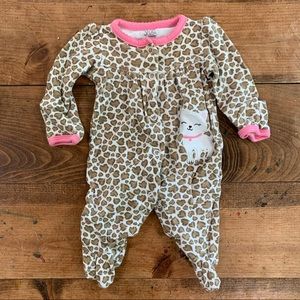 ⭐️ 3/$12 Leopard Print Cat Pajamas Size Newborn